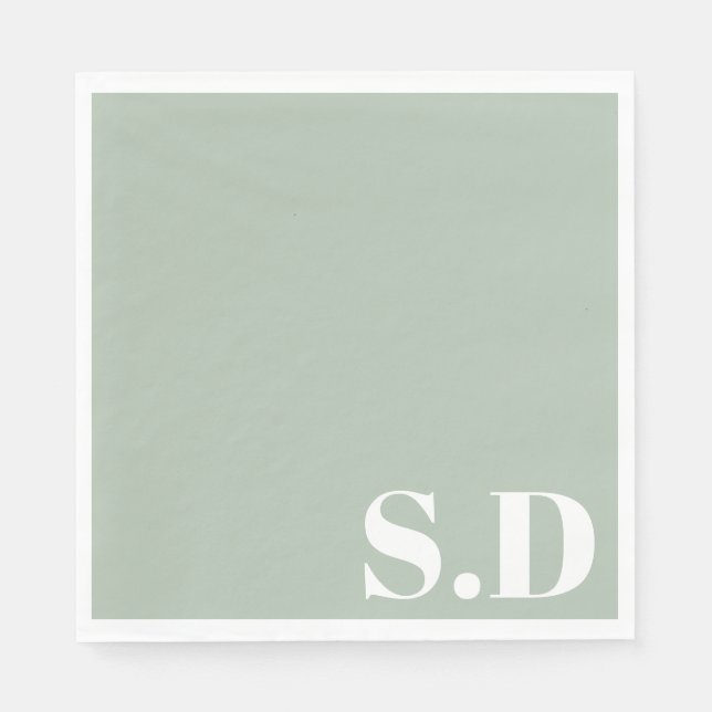 Simple Monogram Wedding | Personalized Initials Napkin (Front)