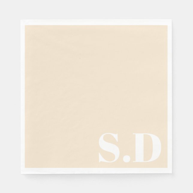 Simple Monogram Wedding | Personalized Initials Napkin (Front)