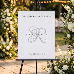 Simple Monogram Wedding Welcome Sign