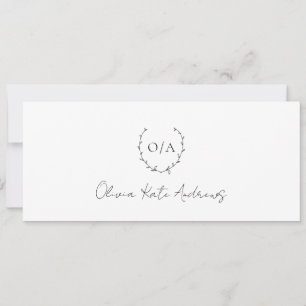Simple Monogram Wreath Elegant Gift Certificate