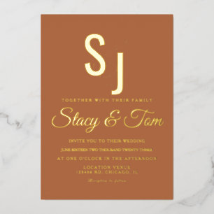 Simple Monogrammed Ampersand Terracotta Pressed