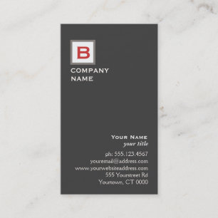 Simple Monogrammed Executive Business Card