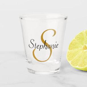 Simple Monogrammed Initial & Name Shot Glass