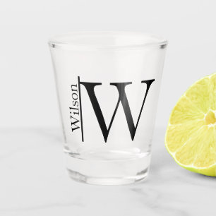 Simple Monogrammed Name Personalised Shot Glass