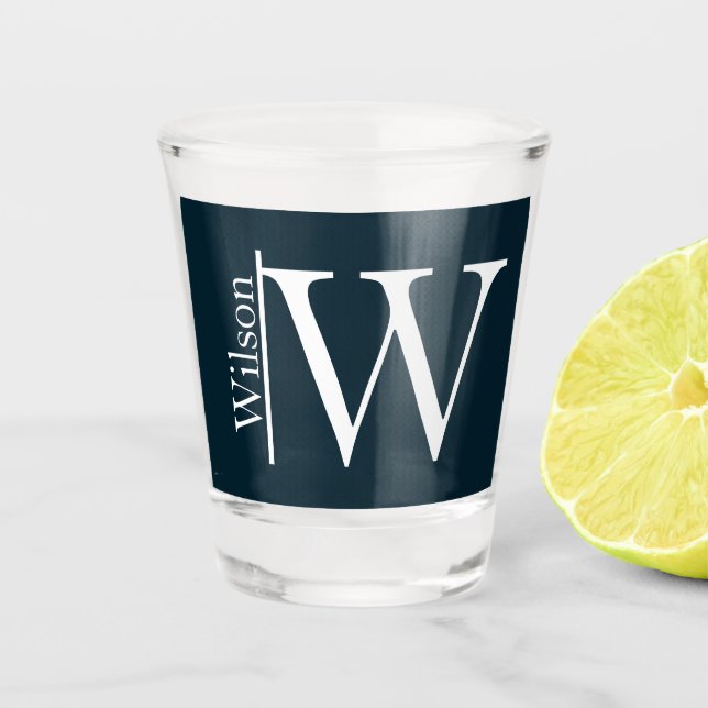 Simple Monogrammed Name Personalised Shot Glass (Front)