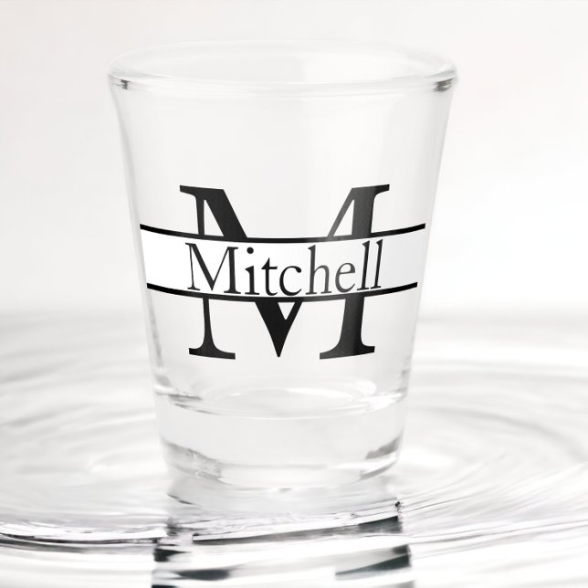 Simple Monogrammed Name Personalised Shot Glass (Creator Uploaded)