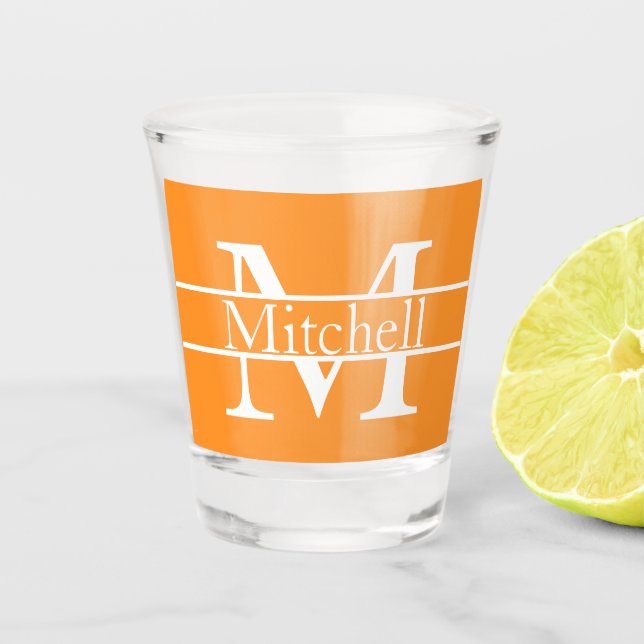 Simple Monogrammed Name Personalised Shot Glass (Front)