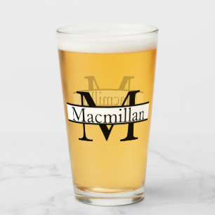 Simple Monogrammed Personalised Glass