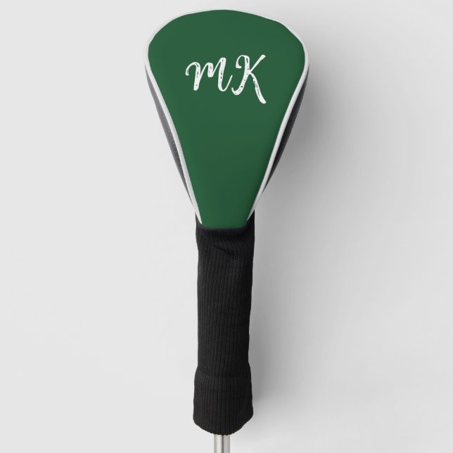 Simple Monogrammed Personalised Golf Head Cover (Front)