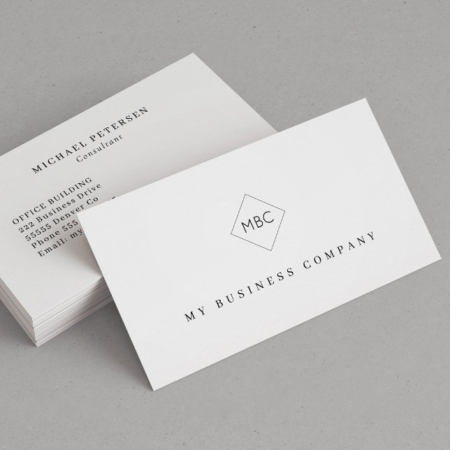 Simple monogrammed professional minimalist busines business card (Creator Uploaded)