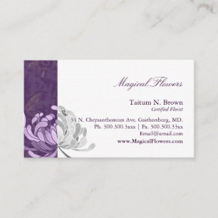 Simple Monotone Flower Personal Business Card