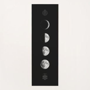 Simple moon phase with sacred geometry yoga mat