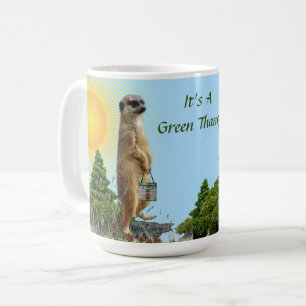 Simple Morning 'GreenThang' Meerkat Animal Coffee Mug