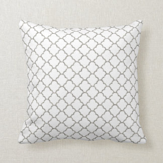Simple Moroccan Pattern in Shiny Silver Glitter Cushion