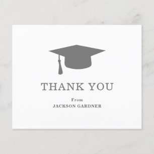 Simple Mortar Board Budget Graduation Thank You