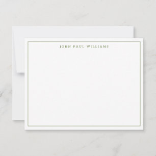 Simple Moss Green Modern Professional Thin Border Card