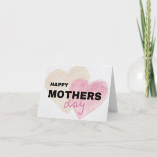 Simple Mothers Day Card with Hearts