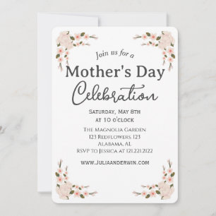 Simple Mother's Day Celebration   Floral theme Invitation