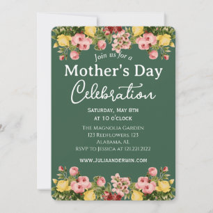 Simple Mother's Day Celebration Floral theme Invitation