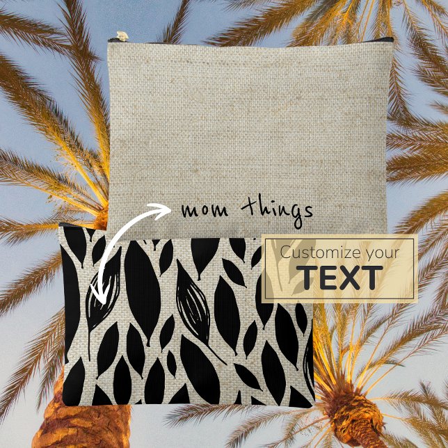 Simple Mother's Day Minimal Print Cut Sew Bag (Simple, modern accessory pouch with customizable text makes a great Mother's Day gift for her)