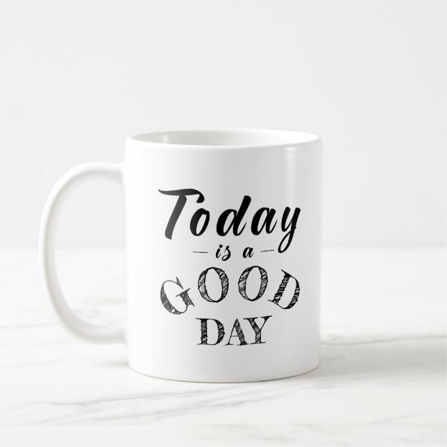 Simple Motivation Positive Note Minimalist Black Coffee Mug (Left)