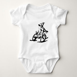 Simple Motorcross Bike and Rider Baby Bodysuit