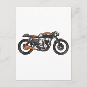 Simple Motorcycle - Cafe Racer 750 Drawing Postcard