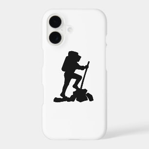 simple mountain hiking man black silhouette