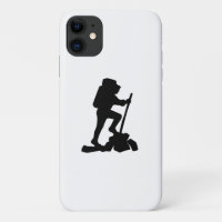 simple mountain hiking man black silhouette