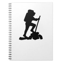 simple mountain hiking man black silhouette