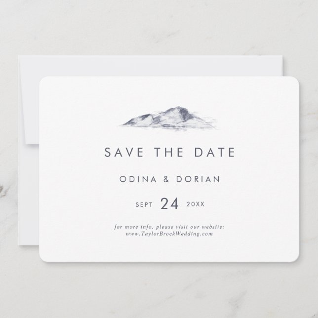 Simple Mountain Horizontal Save The Date (Front)