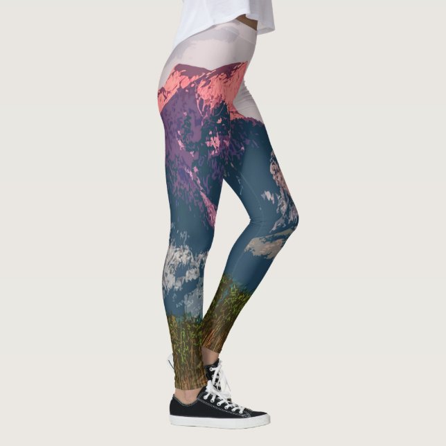 Simple Mountain Landscape Artwork | Leggings (Right)