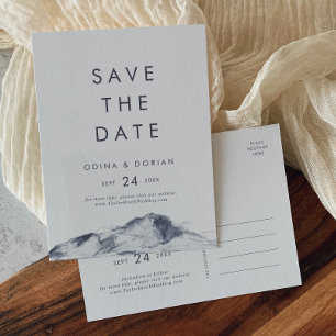 Simple Mountain Save the Date Postcard