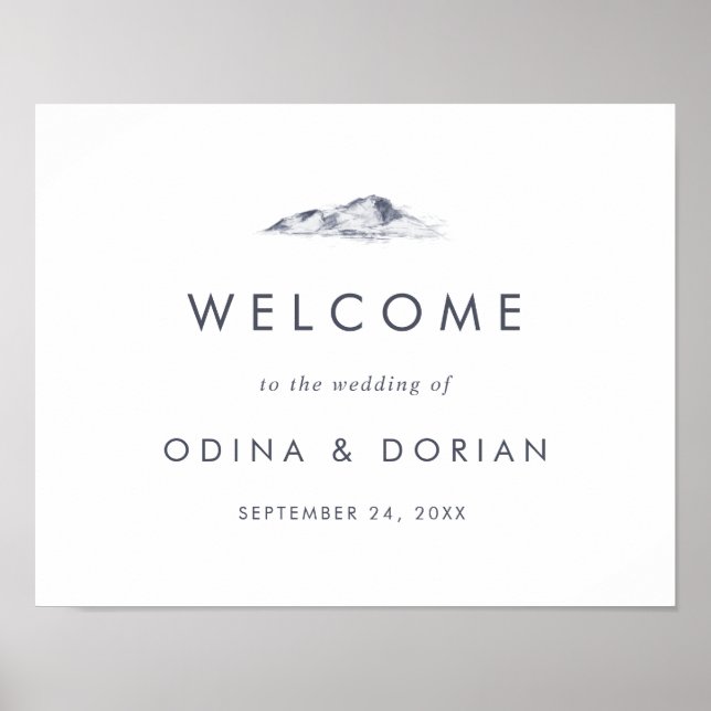 Simple Mountain Wedding Welcome Poster (Front)