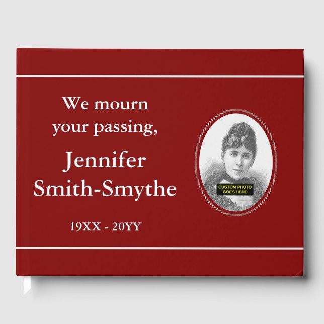 Simple, Mournful Funeral/Memorial Guest Book (Front)