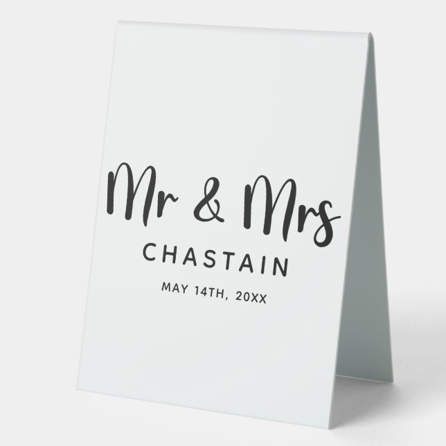 Simple Mr. & Mrs. | Wedding Monogram  (Front)