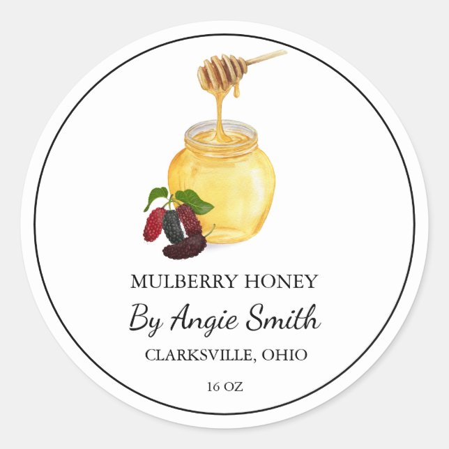 Simple Mulberry Infused Honey Label (Front)