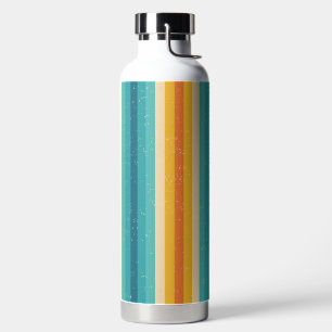 Simple Multicolor Retro Stripes Water Bottle