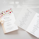 Simple Multicolor Wildflower Folded Wedding Program<br><div class="desc">This simple multicolor wildflower folded wedding program is perfect for a rustic wedding. The design features a multicolored assortment of pink,  blush,  purple,  yellow,  white,  violet,  red,  burgundy wild flowers.

Include a quote or short message,  order of service,  wedding party and thank you message.</div>