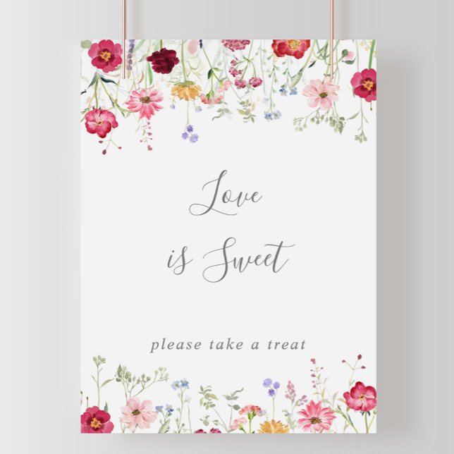 Simple Multicolor Wildflower Love Is Sweet Sign (Creator Uploaded)