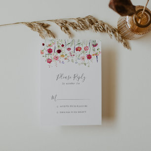 Simple Multicolor Wildflower RSVP Card