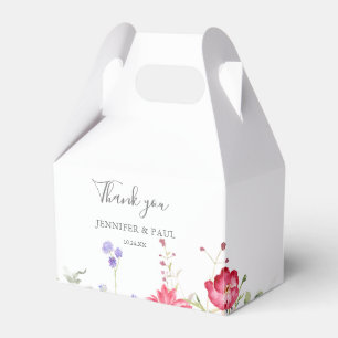 Simple Multicolor Wildflower Wedding Favour Box