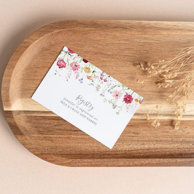 Simple Multicolor Wildflower Wedding Gift Registry Enclosure Card (Creator Uploaded)