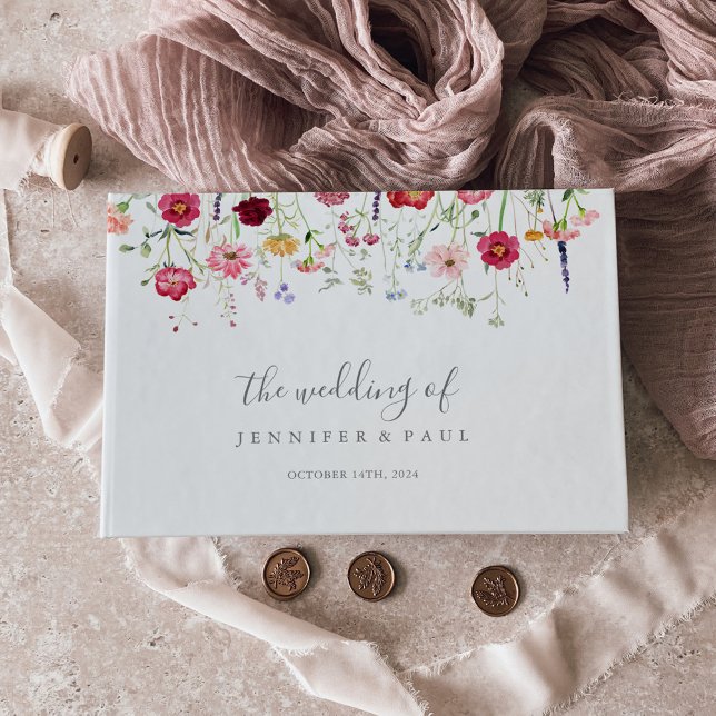 Simple Multicolor Wildflower Wedding Guest Book (Creator Uploaded)