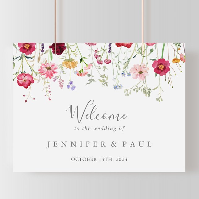 Simple Multicolor Wildflower Wedding Welcome Sign (Creator Uploaded)