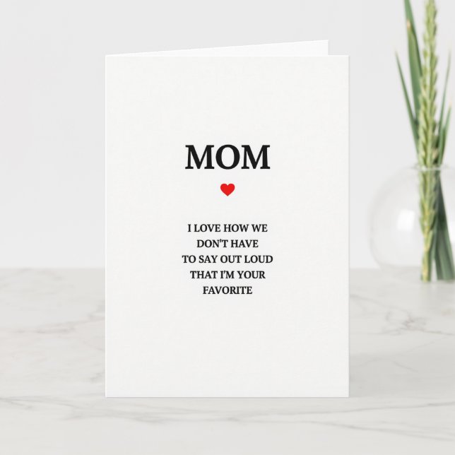 Simple Mum I Love You Card (Front)