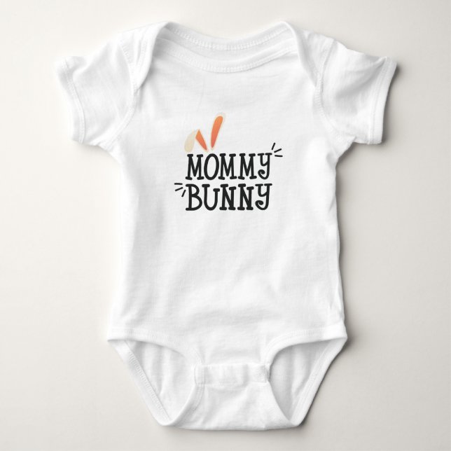 Simple Mummy Bunny Easter Typography | Bodysuit (Front)