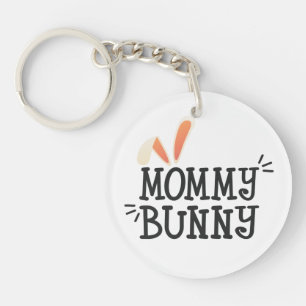Simple Mummy Bunny Easter Typography   Keychain