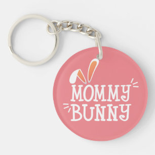 Simple Mummy Bunny Easter Typography   Keychain