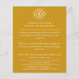 Simple Mustard Yellow Business Logo Promotional Flyer